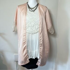 Anne Rothschild Caress Vintage 70-80s Silky Pink‎ Kimono Robe — Union Made 🌸